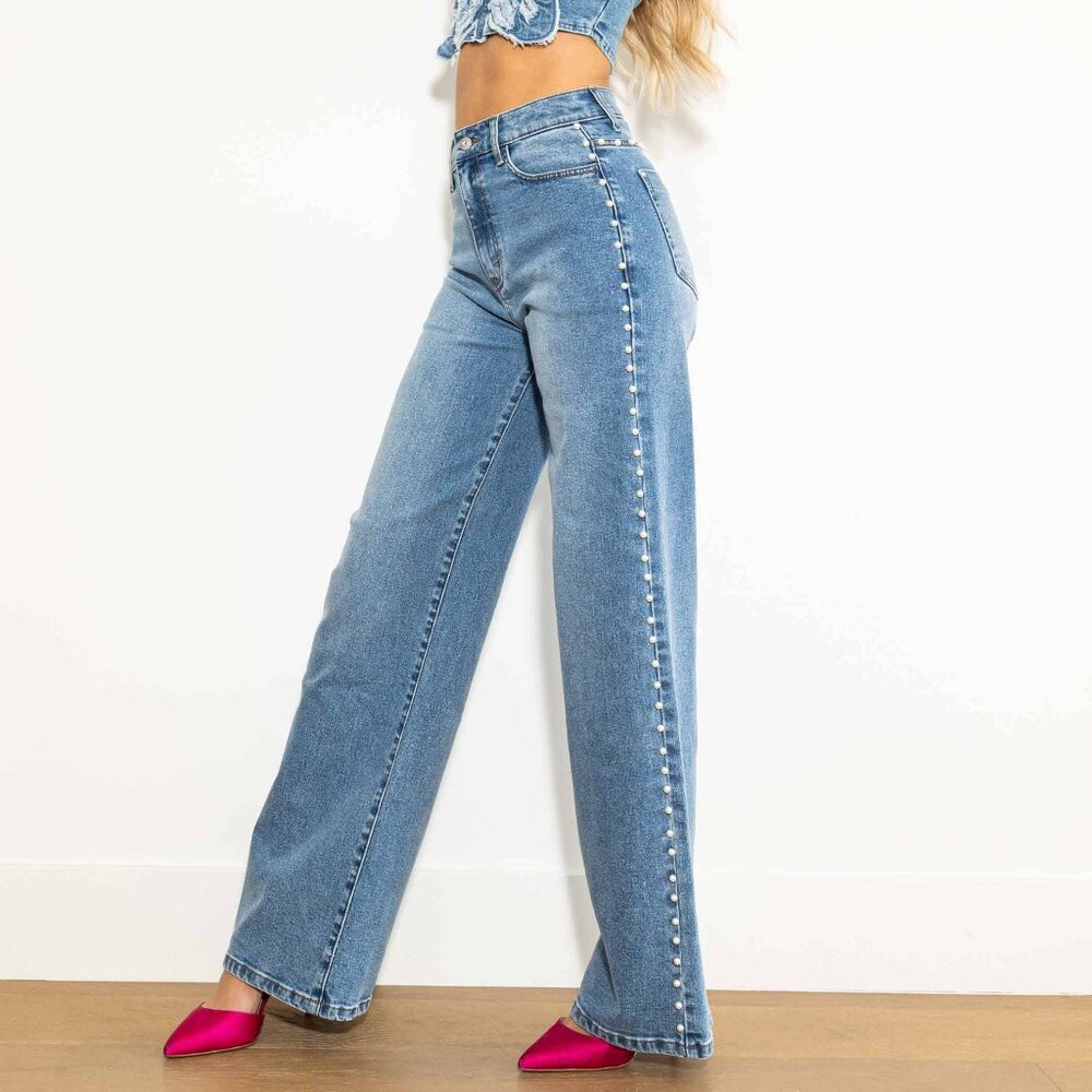 Pearl High-Rise Wideleg Jeans - Picture 2 of 7